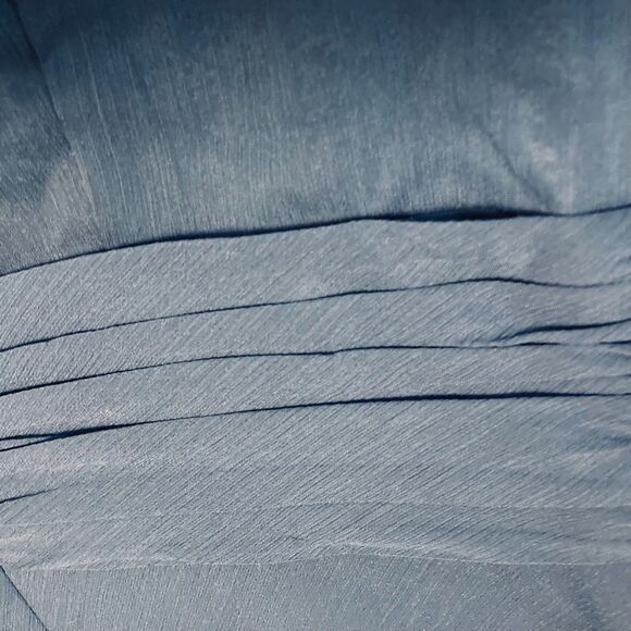 David's Bridal Dress Sz 2 Navy Blue Strapless Chiffon Brides Formal Cocktail - Picture 9 of 11